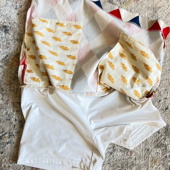 Loudmouth Women’s Vintage Argyle Red Blue Mini Golf Skirt Skort w/Pockets Size 4 - Picture 4 of 11